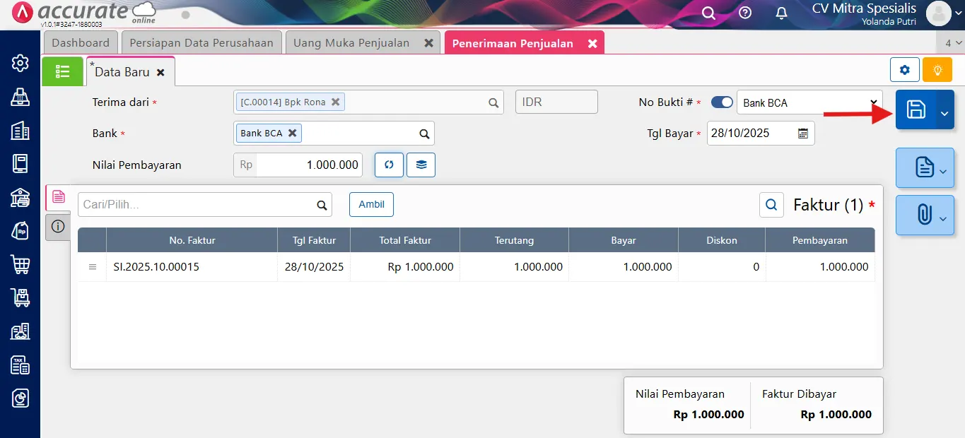 mencatat penjualan gift voucher